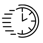 Clock with speed lines icon